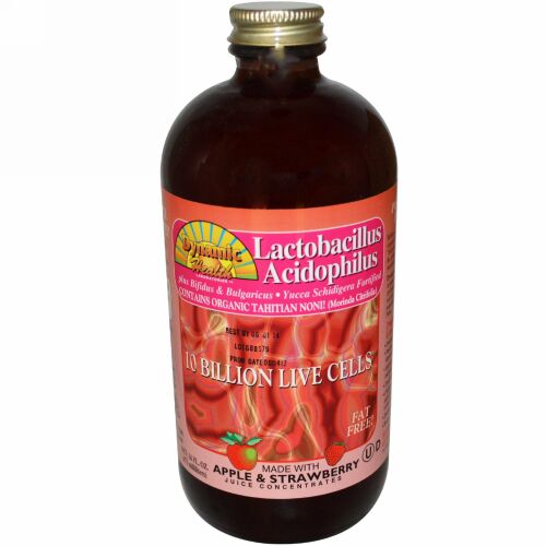 Dynamic Health  Laboratories, Lactobacillus Acidophilus with Apple & Strawberry Juice Concentrate, 16 fl oz (473 ml) (Discontinued Item)