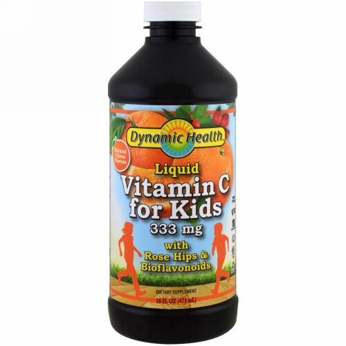 Dynamic Health  Laboratories, Liquid Vitamin C for Kids  Natural Citrus Flavors, 333 mg, 16 fl oz (473 ml)