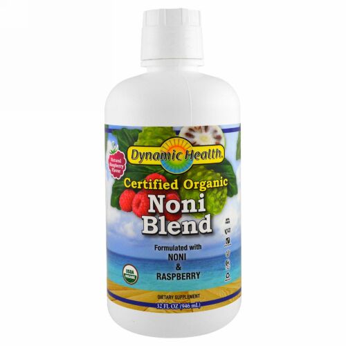 Dynamic Health  Laboratories, Organic Certified Noni Blend, Natural Raspberry Flavor, 32 fl oz (946 ml) (Discontinued Item)