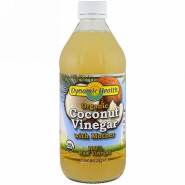 Dynamic Health  Laboratories, Organic Coconut Vinegar with Mother, 100% Raw Vinegar, 16 fl oz (473 ml)