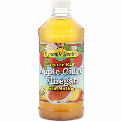 Dynamic Health  Laboratories, オーガニックロウアップルサイダー酢母入り、473ml（16 液量オンス）