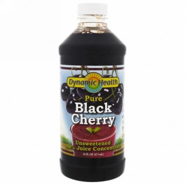Dynamic Health  Laboratories, ピュアブラックチェリー、濃縮果汁100％、無糖、473ml（16fl oz）