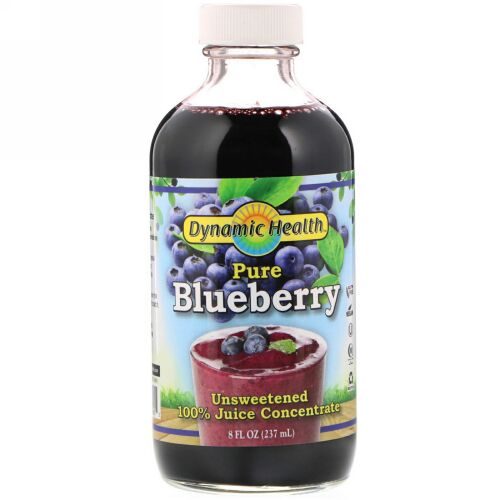 Dynamic Health  Laboratories, Pure Blueberry, 100% Juice Concentrate, Unsweetened, 8 fl oz (237 ml) (Discontinued Item)