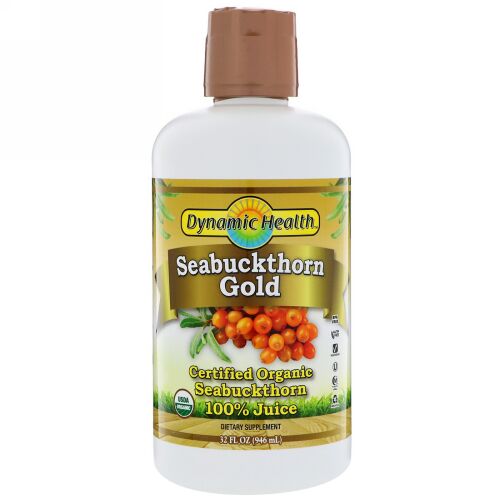 Dynamic Health  Laboratories, Seabuckthorn Gold, Certified Organic Seabuckthorn 100% Juice, 32 fl oz (946 ml) (Discontinued Item)