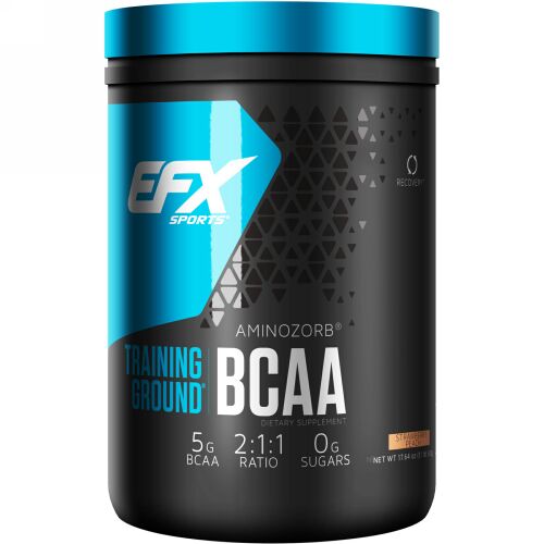 EFX Sports, トレーニンググラウンド、BCAA、ストロベリーピーチ、17.64オンス (500 g) (Discontinued Item)