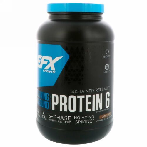 EFX Sports, トレーニングラウンド、プロテイン6、チョコレート、38.4 oz (1089 g) (Discontinued Item)