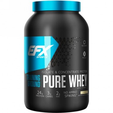 EFX Sports, トレーニンググラウンド、ピュアホエイ、バニラ、38.4オンス (1089 g) (Discontinued Item)