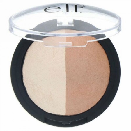 E.L.F., ベークドハイライター & ブロンザー、ブロンズグロウ、0.183オンス (5.2 g) (Discontinued Item)