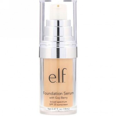 E.L.F., Beautifully Bare Foundation Serum with Goji Berry, Broad Spectrum SPF 25 Sunscreen, Light/Medium, 0.47 fl (14 ml) (Discontinued Item)