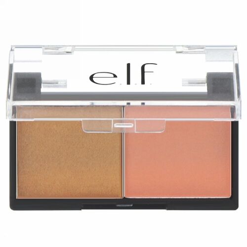 E.L.F., ベストフレンドアイシャドーデュオ、ピーチスクワッド、0.11オンス (3.0 g) (Discontinued Item)