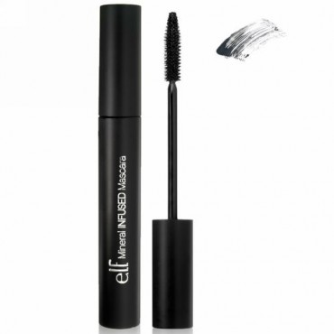 E.L.F., ミネラルが注入されたマスカラ、ブラック、0.28 oz (8 g) (Discontinued Item)