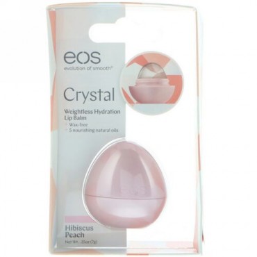 EOS, Crystal, Weightless Hydration Lip Balm, Hibiscus Peach, 0.25 oz (7g) (Discontinued Item)