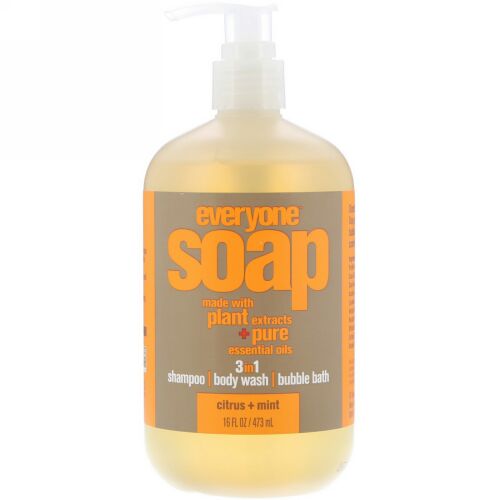 EO Products, Everyone Soap、3イン1、シトラス + ミント、16 fl oz (473 ml) (Discontinued Item)