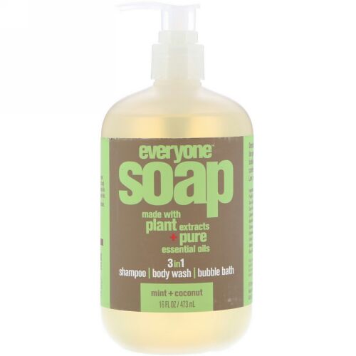 EO Products, エブリワンソープ、3イン1、ミント + ココナッツ、16液量オンス (473 ml) (Discontinued Item)