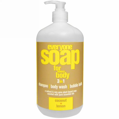 EO Products, エブリワンソープ、 シャンプー、 ボディウォッシュ＆バブルバス、ココナツ + レモン、 32液量オンス (960 ml) (Discontinued Item)