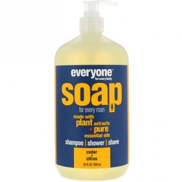 EO Products, エブリワンソープ・フォー・エブリマン（男性用ソープ）、スギ + シトラス、32 液量オンス (960 ml) (Discontinued Item)