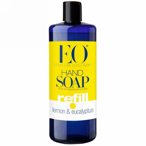 EO Products, Hand Soap, Refill, Lemon & Eucalyptus 32 fl oz (946 ml) (Discontinued Item)