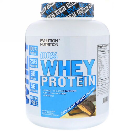 EVLution Nutrition, 100％ホエイタンパク質、チョコレートピーナッツバター、4 lb (1814 g) (Discontinued Item)
