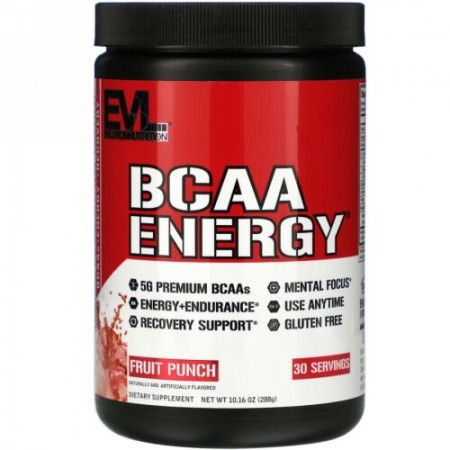 EVLution Nutrition, BCAA ENERGY（BCAAエネルギー）、フルーツポンチ味、288g（10.16オンス）