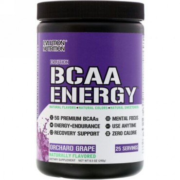 EVLution Nutrition, BCAAエネルギー、オーチャードグレープ、8.5オンス (240 g) (Discontinued Item)