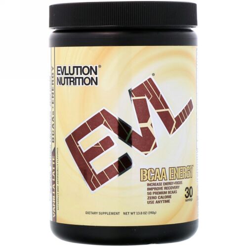 EVLution Nutrition, BCAAエナジー、バニララテ、13.8オンス（390g） (Discontinued Item)