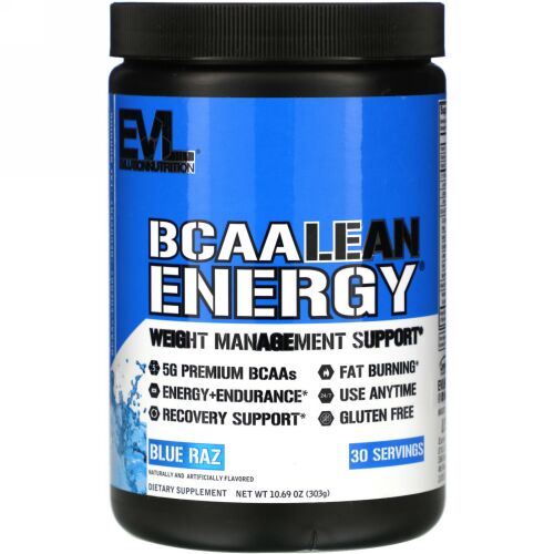 EVLution Nutrition, BCAA LEAN ENERGY（BCAAリーンエネルギー）、ブルーラズ、303g（10.60オンス）
