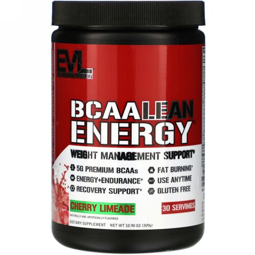EVLution Nutrition, BCAA LEAN ENERGY（BCAAリーンエネルギー）、チェリーレモネード、309g（10.90オンス）