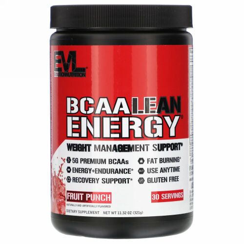 EVLution Nutrition, BCAA LEAN ENERGY（BCAAリーンエナジー）、フルーツポンチ、321g（11.32オンス）