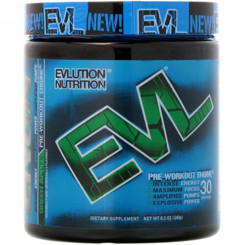 EVLution Nutrition, ENGNプレワークアウト、青リンゴ、240g (Discontinued Item)