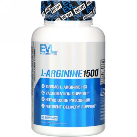 EVLution Nutrition, L-アルギニン1500、カプセル100粒