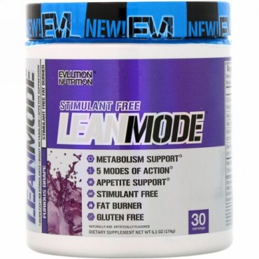 EVLution Nutrition, リーンモード、フュリアスグレープ、6.1 oz (174 g) (Discontinued Item)