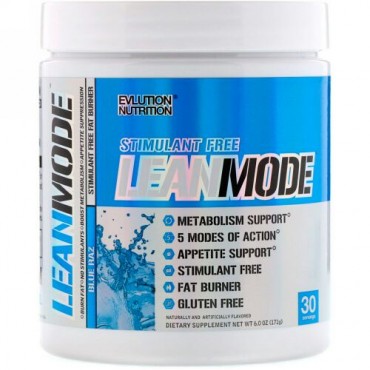 EVLution Nutrition, リーンモード、刺激物を含まない脂肪燃焼サプリメント、ブルーラズベリー、6.0 oz (171 g) (Discontinued Item)