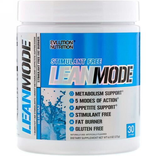 EVLution Nutrition, リーンモード、刺激物を含まない脂肪燃焼サプリメント、ブルーラズベリー、6.0 oz (171 g) (Discontinued Item)