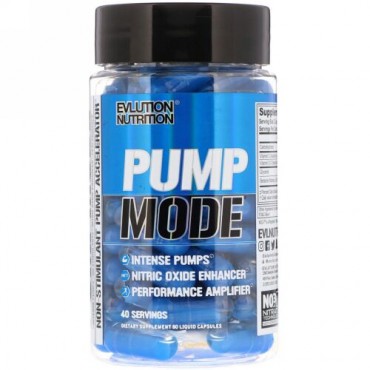 EVLution Nutrition, パンプモード、80リキッドカプセル (Discontinued Item)