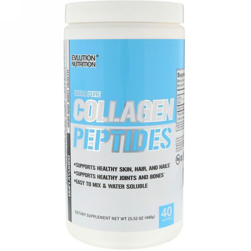 EVLution Nutrition, ウルトラピュア、コラーゲンペプチド、無味、15.52オンス (440 g) (Discontinued Item)