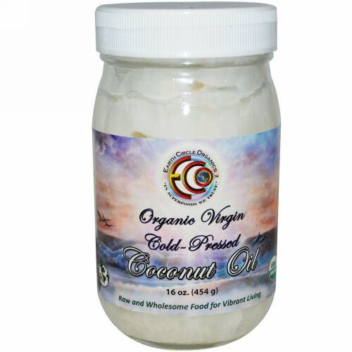 Earth Circle Organics, ココナッツオイル, オーガニック, バージン, 16オンス (454 g) (Discontinued Item)