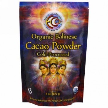 Earth Circle Organics, オーガニック バリ島原産カカオパウダー, 8 oz (227 g) (Discontinued Item)