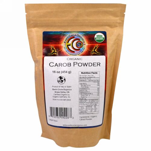 Earth Circle Organics, オーガニック・イナゴマメパウダー、454g (Discontinued Item)