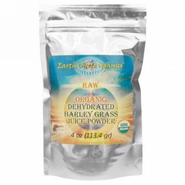 Earth Circle Organics, ロー オーガニック 乾燥大麦グラスジュースパウダー、4 oz (113.4 g) (Discontinued Item)