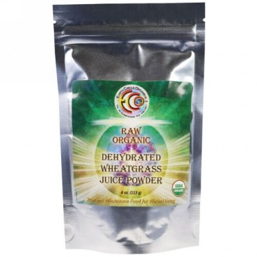 Earth Circle Organics, ロー オーガニック 乾燥 ウィートグラス ジュースパウダー、4 oz (113 g) (Discontinued Item)