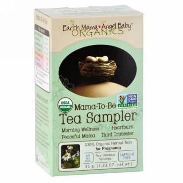 Earth Mama, オーガニック、プレママティーサンプラー、 カフェインレス、 16ティーバッグ、 1.23 oz (35 g) (Discontinued Item)