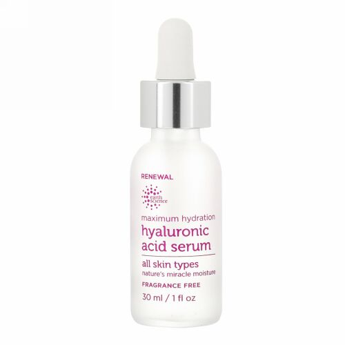Earth Science, マキシマムハイドレーション、 ヒアルロン酸セラム、 1 fl oz (30 ml)