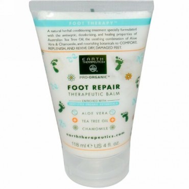 Earth Therapeutics, ベーシック、足の修復、セラプティック・バーム, 4 オンス (118 ml) (Discontinued Item)