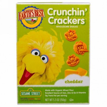 Earth's Best, クランチン・クラッカーズ、セサミストリート、チェダー、5.3オンス（150g） (Discontinued Item)