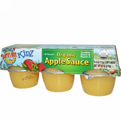Earth's Best, キッズ、オーガニック アップルソース、6個入り、各4 oz (113 g) (Discontinued Item)