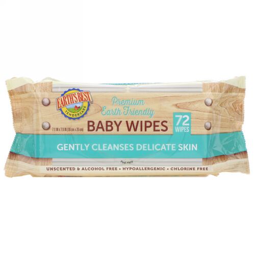 Earth's Best, テンダーケア、地球に優しい高品質、おしりふき、72枚 (Discontinued Item)