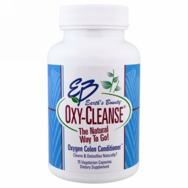Earth's Bounty, オキシクレンズ（Oxy-Cleanse）、酸素整腸剤、植物性カプセル75粒
