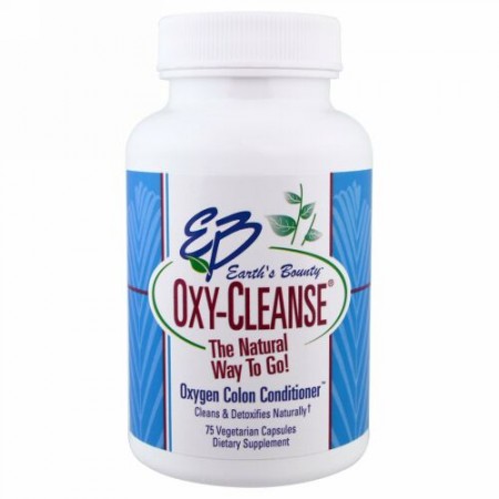 Earth's Bounty, オキシクレンズ（Oxy-Cleanse）、酸素整腸剤、植物性カプセル75粒