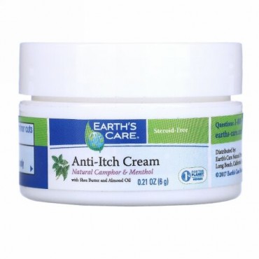 Earth's Care, かゆみ止めクリーム、シアバターとアーモンドオイル配合、0.21オンス (6 g)