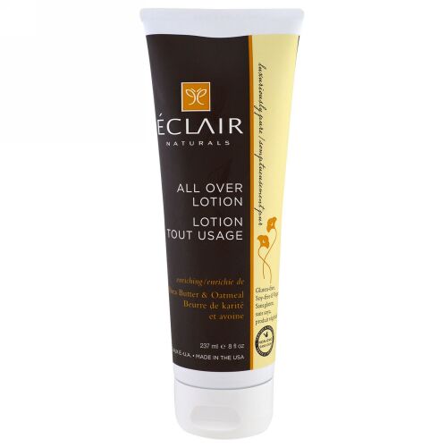 Eclair Naturals, オールオーバーローション、潤い効果、シアバター&オートミール、8液量オンス (237 ml) (Discontinued Item)